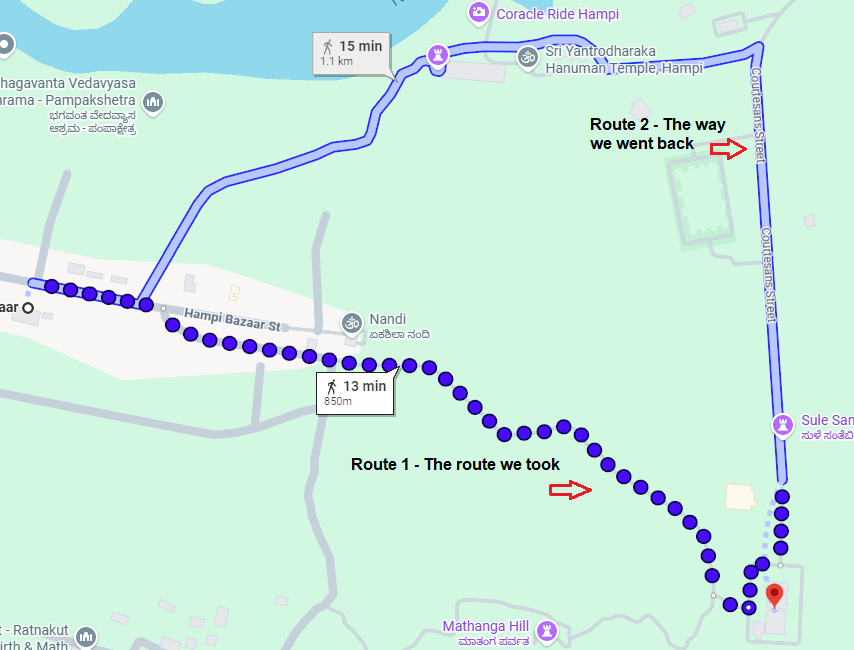 Achyutaraya temple routes
