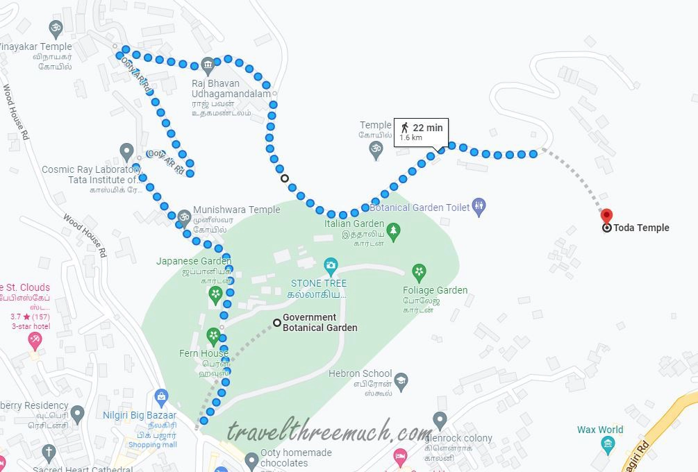 how to reach toda temple map