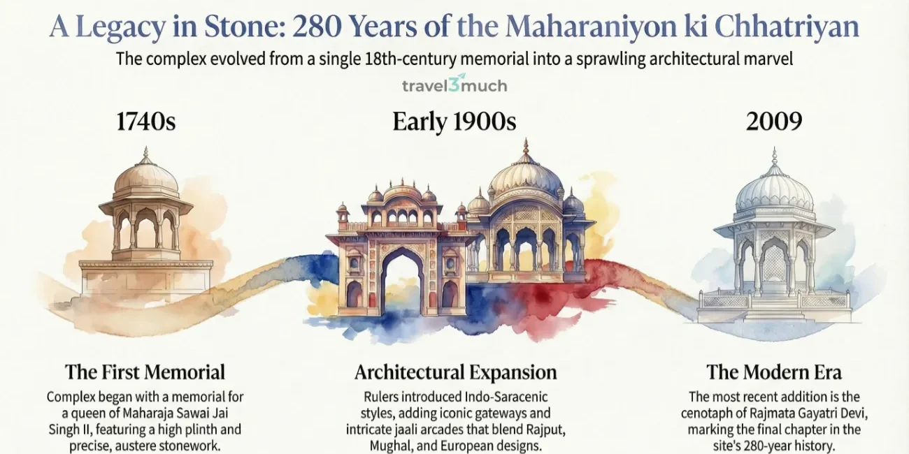 maharaniyon chhatri timeline