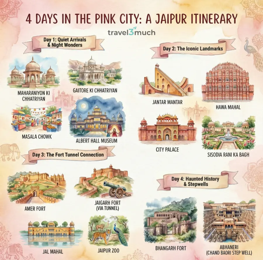 Jaipur itinerary infographic