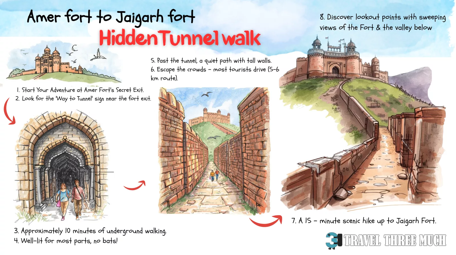 Amer Jaigarh forts tunnel walk