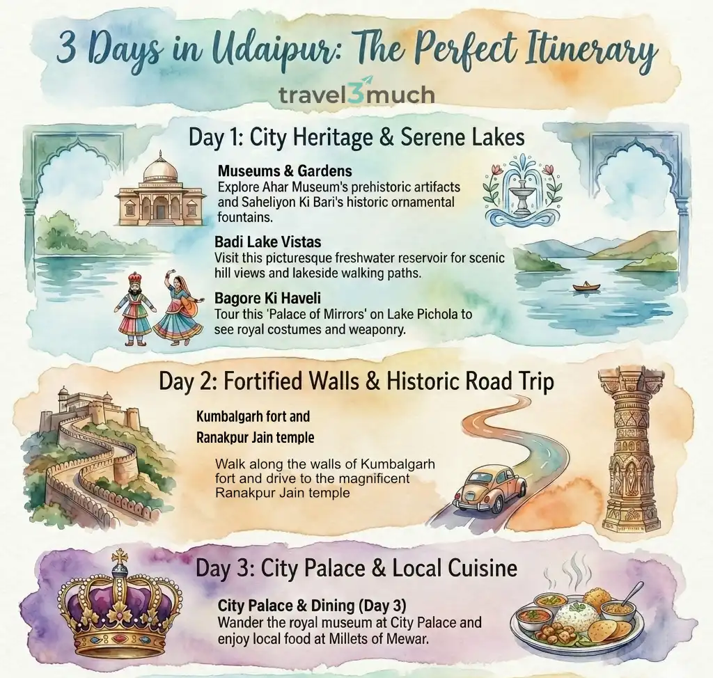 udaipur itinerary infographic